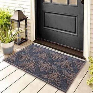 Bee Grid Rubber Black/Copper Doormat